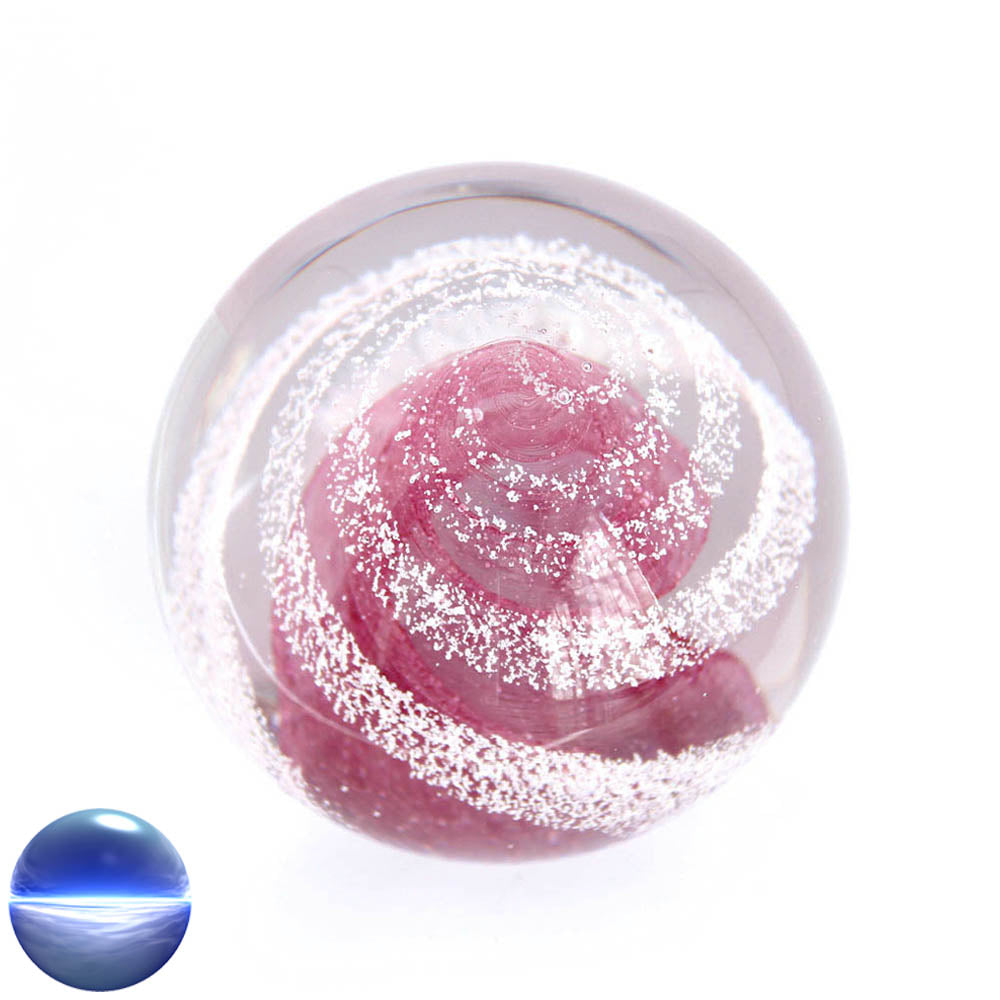 Briefbeschwerer Glas - rosa Spirale 8cm