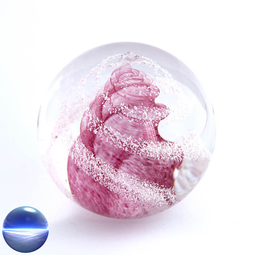 Briefbeschwerer Glas - rosa Spirale 8cm