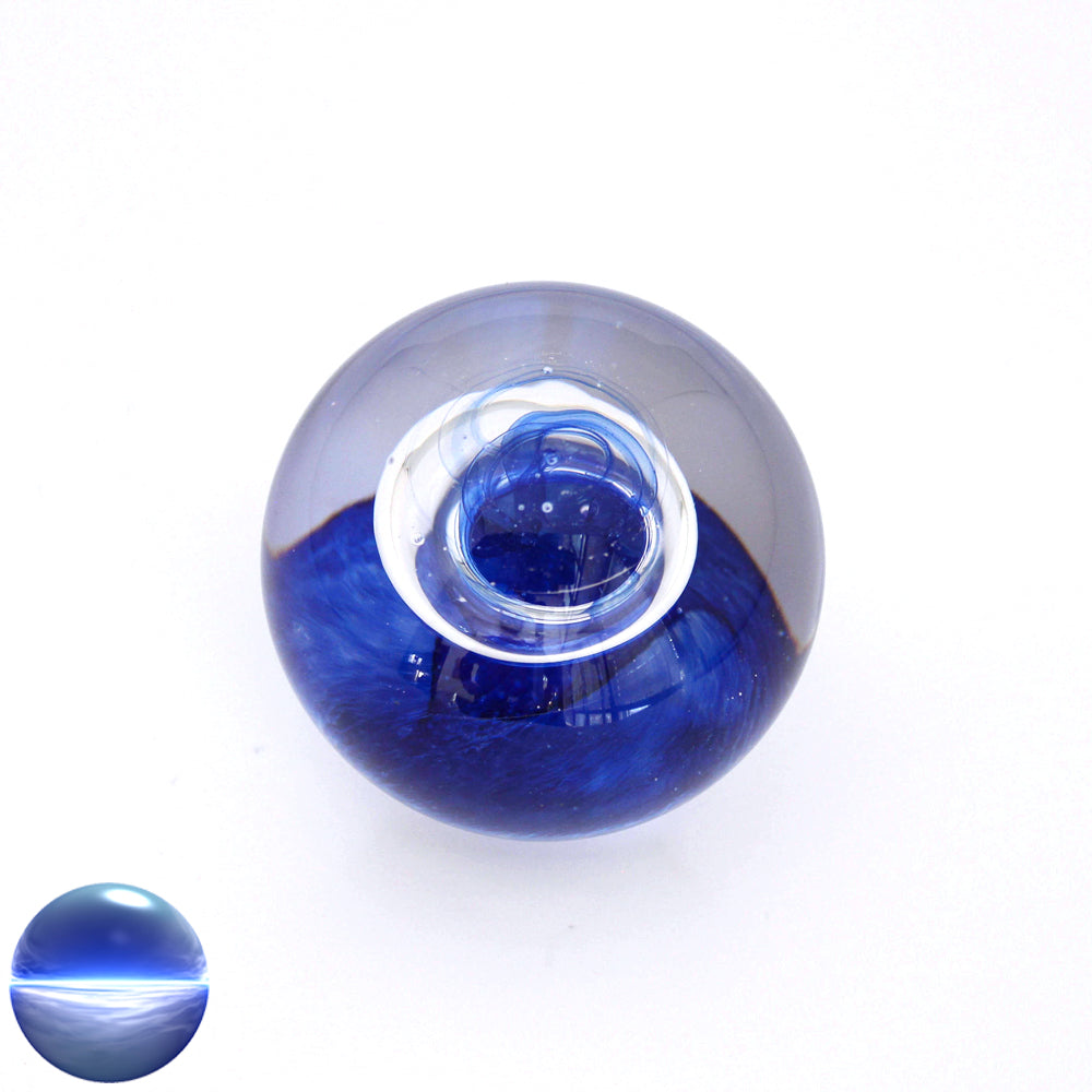 Briefbeschwerer Glas - blau Ring 6cm