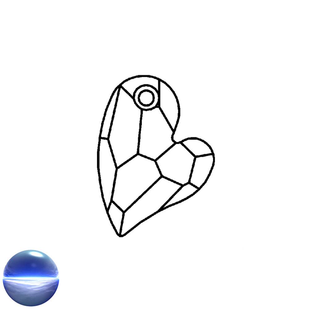 Swarovski Herz asymetrisch 27mm bleifrei