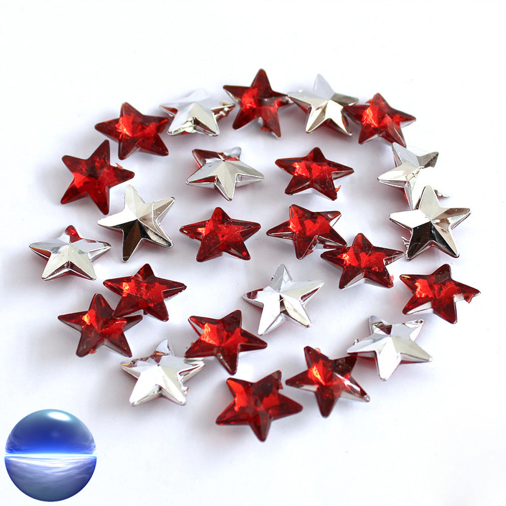 Streu Acryl Sterne rot-silber 15mm