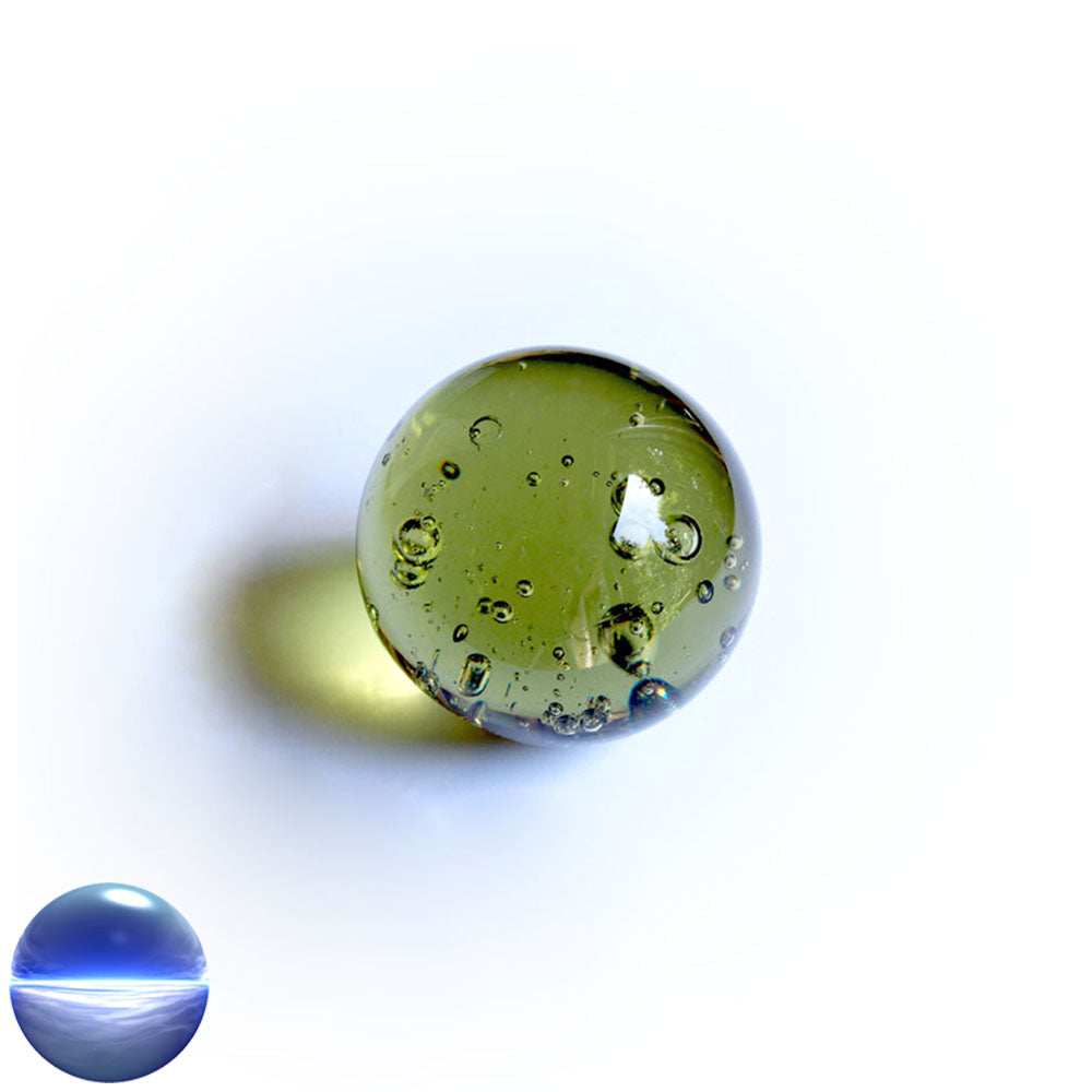 Glaskugel - olive-gelb 50mm
