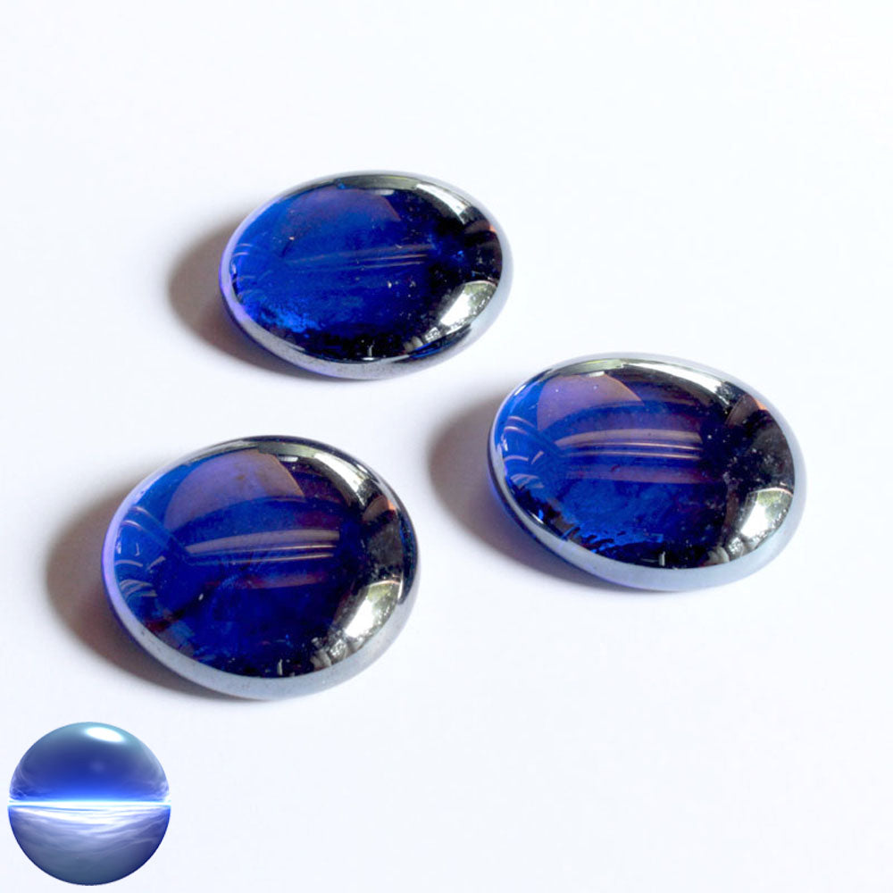 Glasnuggets - dunkelblau irisierend 30mm