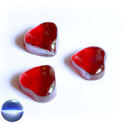 Glas-Herzen - rot irisierend