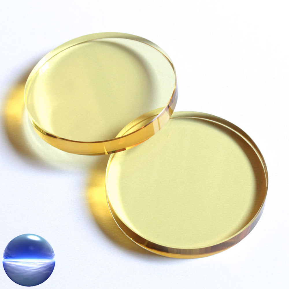 Kristallglasscheibe - rund gelb 60 mm