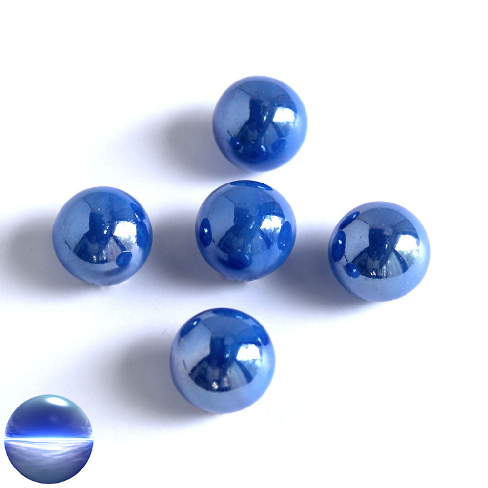 Glasmurmeln - blau opak irisierend 16mm