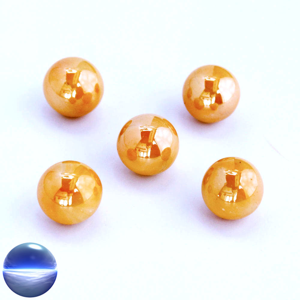 Glasmurmeln - gelb opak irisierend 16mm