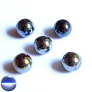 Glasmurmeln - schwarz opak irisierend 16mm
