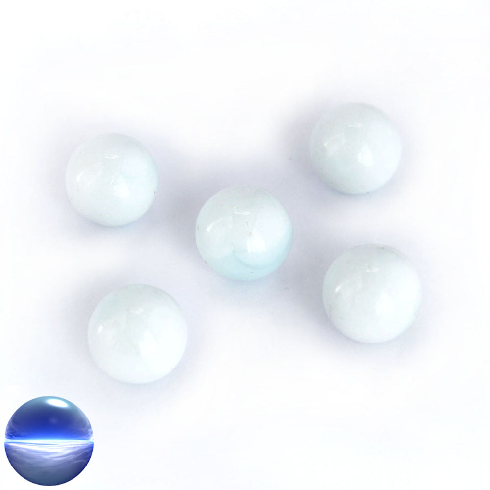 Glasmurmeln - perlmutt weiss opak 16mm