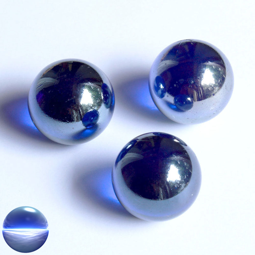 Glasmurmeln - dunkelblau irisierend 25mm