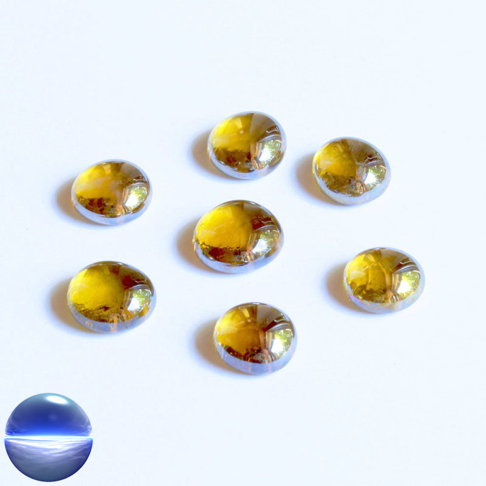 Glasnuggets - amber irisierend 15mm