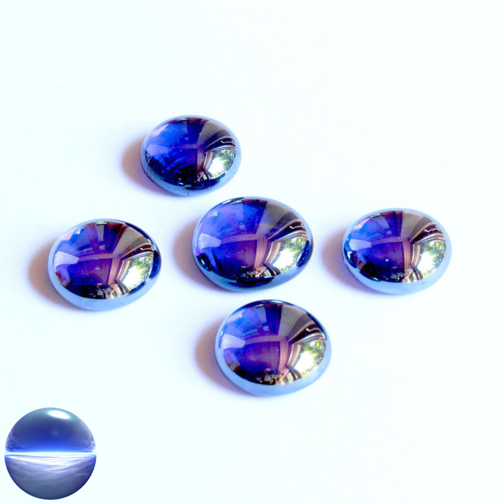 Glasnuggets - dunkelblau  irisierend 20mm