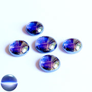 Glasnuggets - dunkelblau  irisierend 20mm