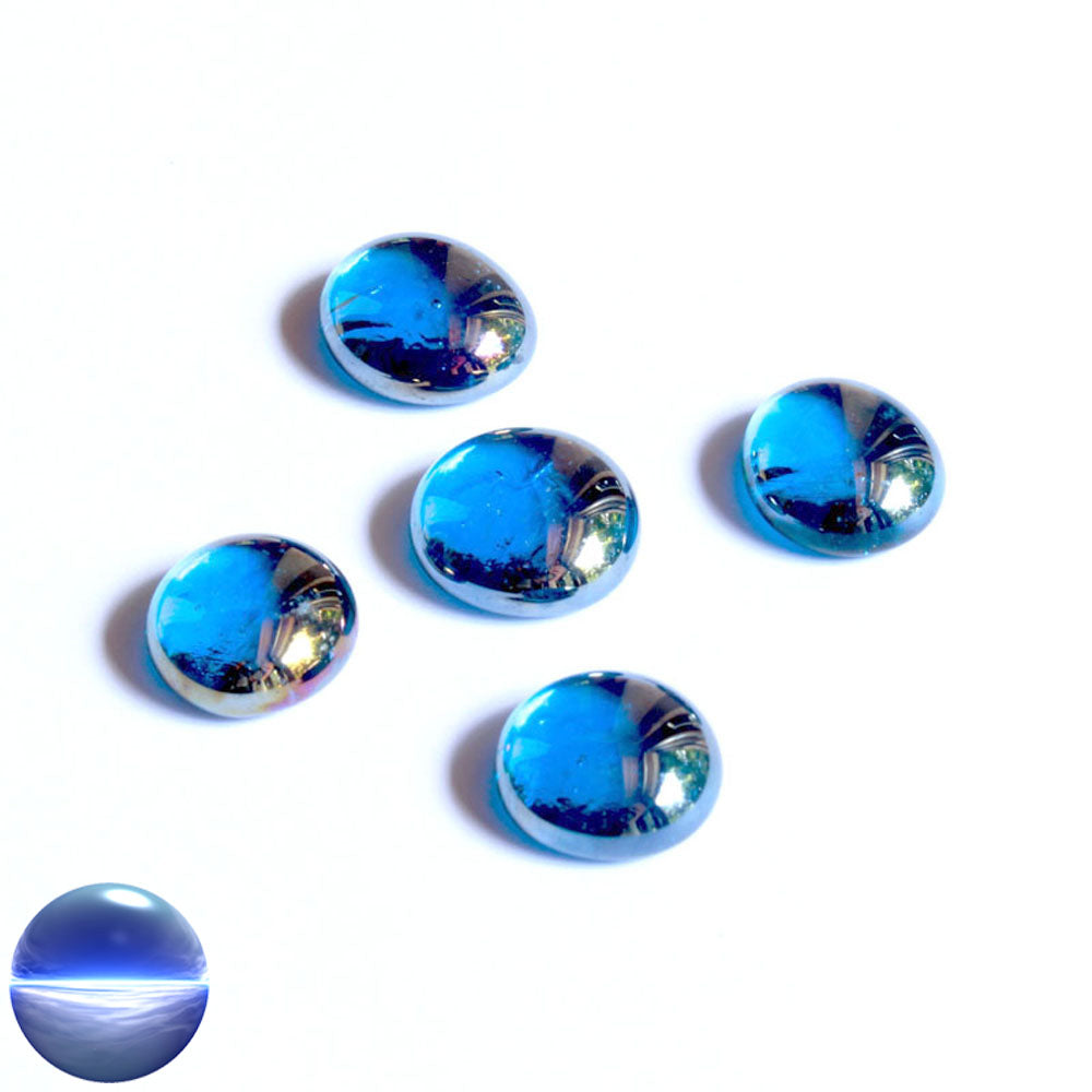 Glasnuggets - hellblau irisierend 20mm