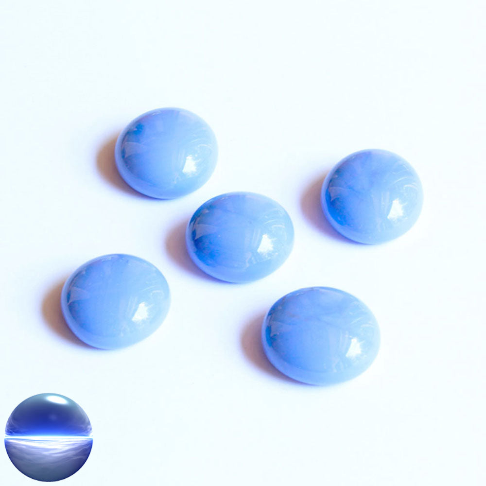 Glasnuggets - pastellblau opak 20mm