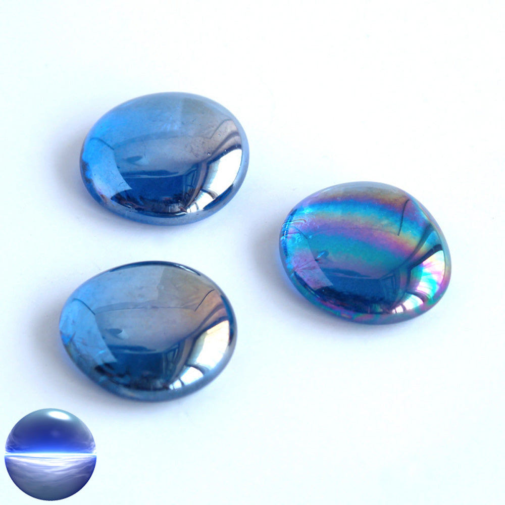 Glasnuggets - blau irisierend 30mm