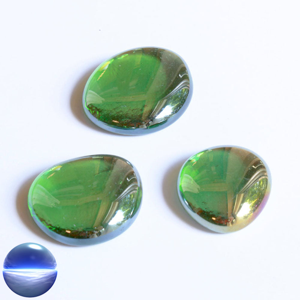 Glasnuggets - grün irisierend 30mm