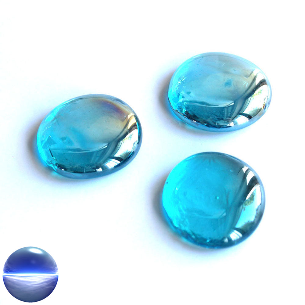 Glasnuggets - petrol irisierend 30mm