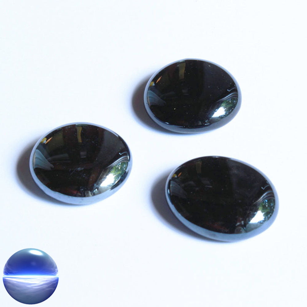 Glasnuggets - schwarz opak irisierend 30mm