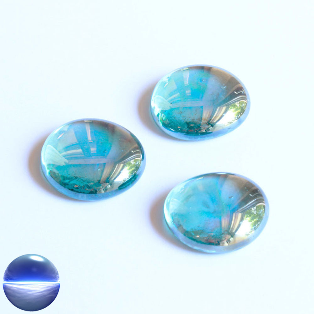 Glasnuggets - türkis irisierend 30mm