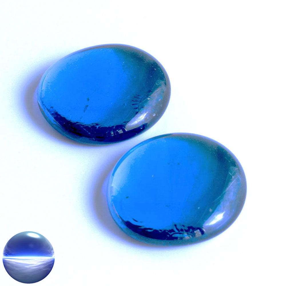 Glasnuggets - dunkelblau irisierend 45mm