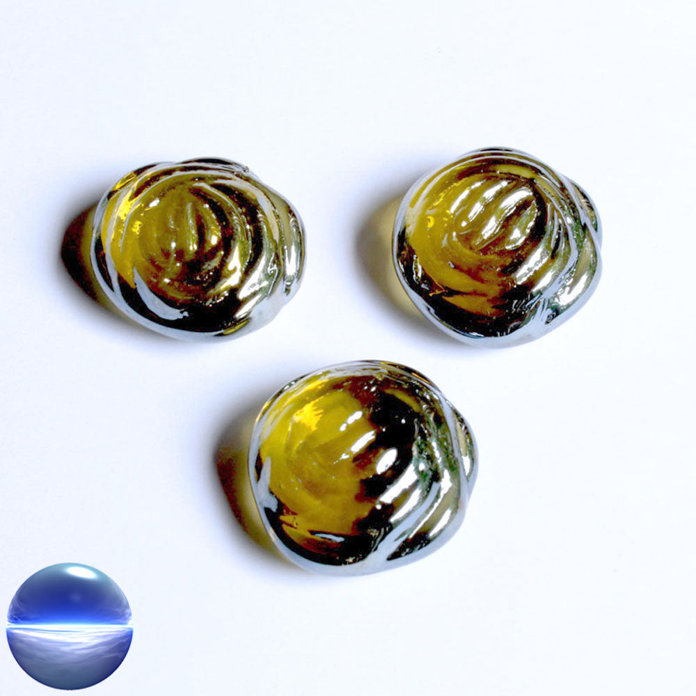 Glasnuggets Rosen amber irisierend